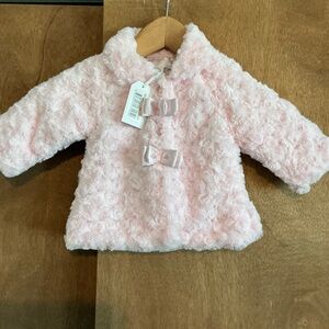New Adorable Pink Baby Jacket with Bow Accents